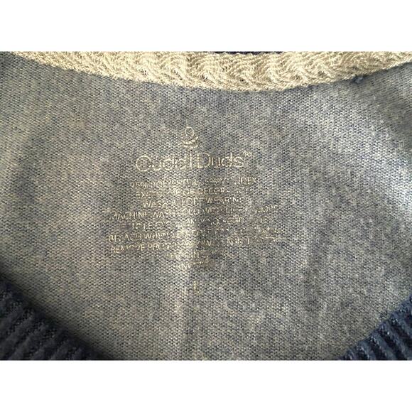 CUDDL DUDS Blue Two-Toned Jersey Knit Sweater w/Pocket sz L - Picture 4 of 10